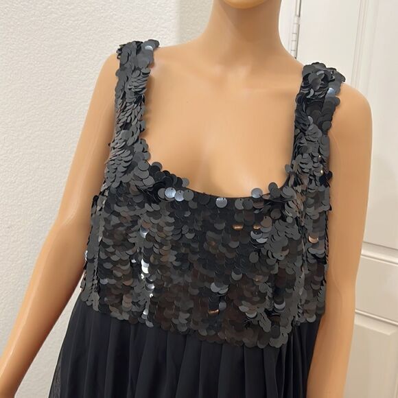 Dress Barn Woman Collection Size 22W Black Scoop Neck Short Sleeve Shimmer Dress - Picture 3 of 10